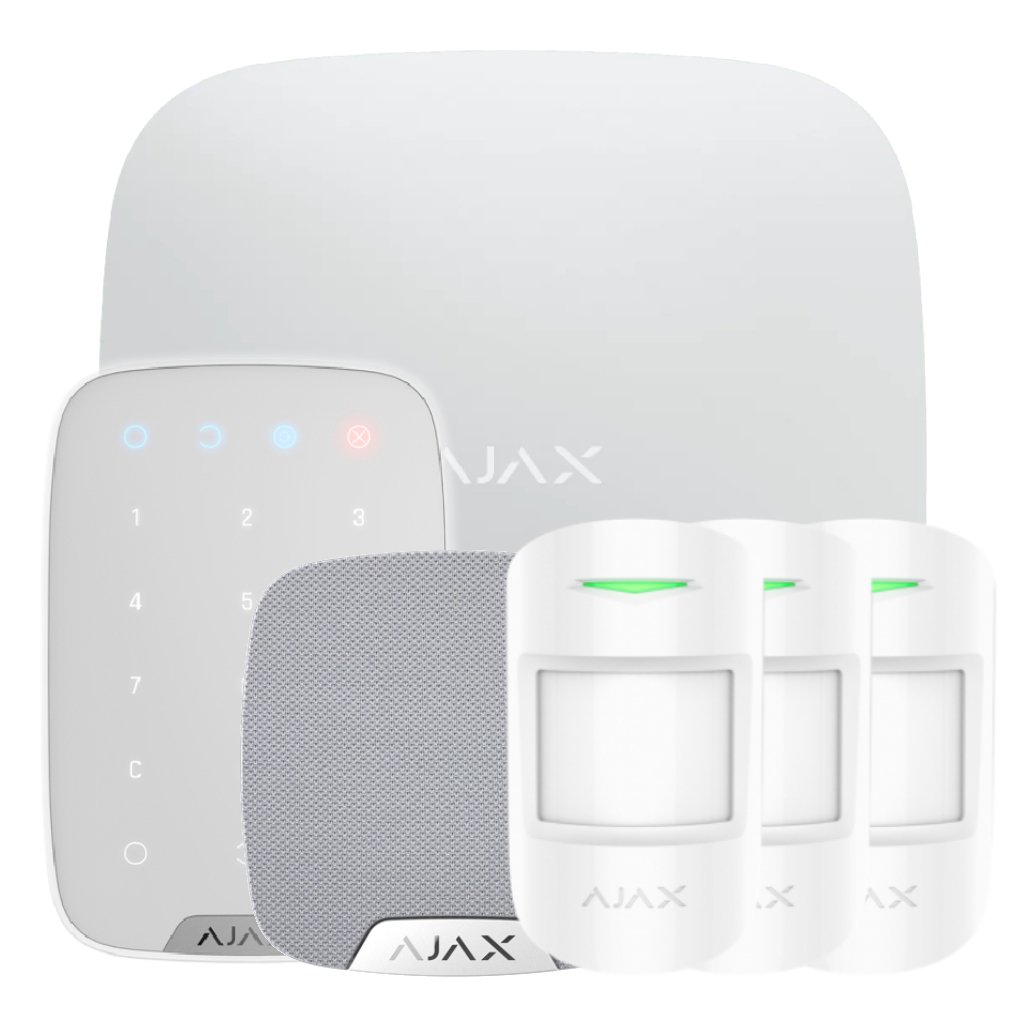 Ajax Ajax HubKit Renove blanco. Hub + 3 MotionProtect + KeyPad + HomeSiren