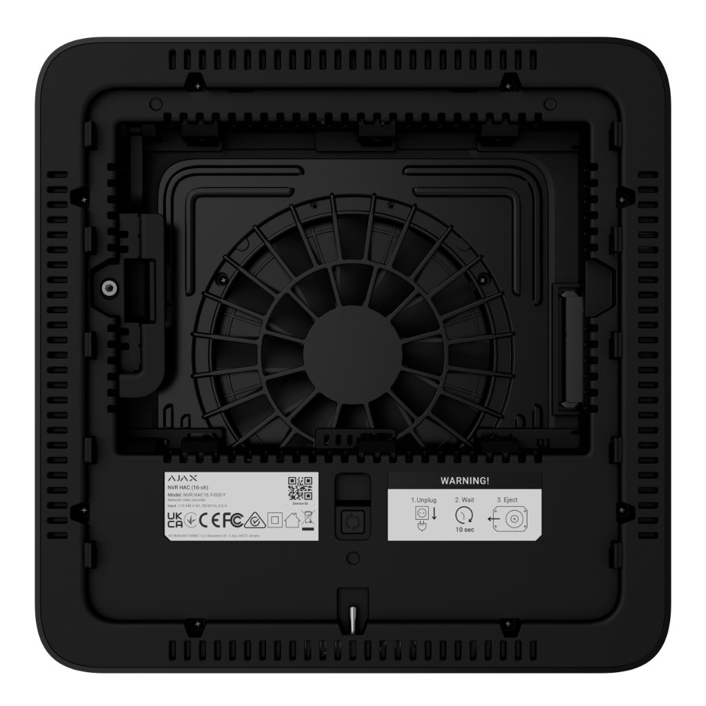 Ajax NVR HAC (16ch). Color Negro - Imagen 4