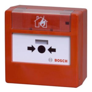 BOSCH Pulsador convencional color rojo. Para instalación en interiores. Montaje en superficie. Rearmable