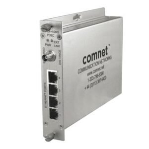 Comnet Four Channel Ethernet over Coax with IEEE 802.3af 15.4W Pass-Through PoE