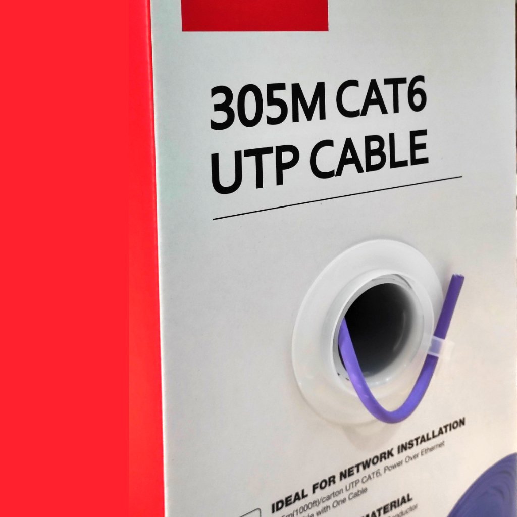 Bobina 305mts Cable UTP CAT6 0.53mm Cobre sin Oxigeno CE CPR Cca. Cubierta LSZH Violeta - Imagen 3