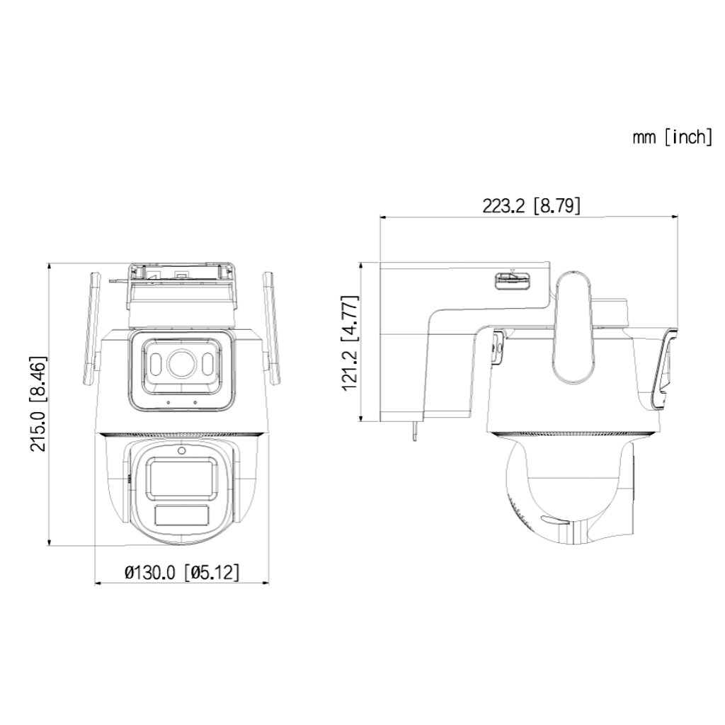 Cámara PT IP WizColor Hybrid-zoom 3M+3M H265 LED30m/LED50m IP66 MIC/Altavoz 4G AI + Panel Solar - Imagen 2
