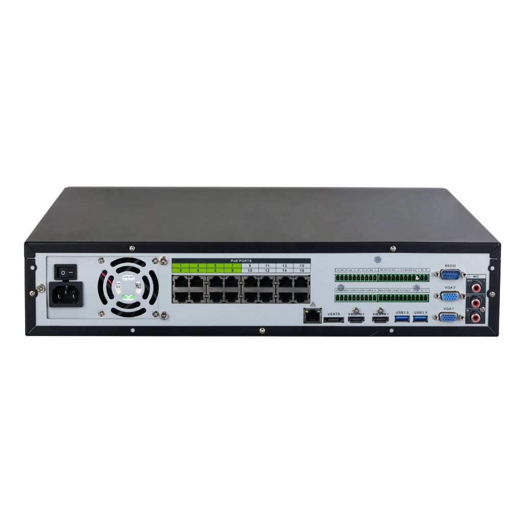 NVR 64ch 384Mbps H265 2xHDMI 16PoE 8HDD E/S RAID 0/1/5/6/10 AI - Imagen 3