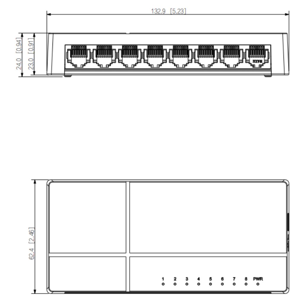 Switch 8 puertos 10/100/1000 Gigabit Layer2 - Imagen 2