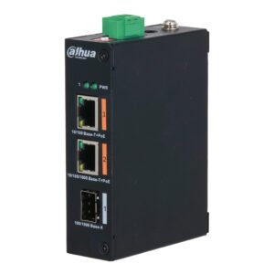 Dahua Switch Hardened PoE 2.0 2 puertos (1p 10/100 + 1p Gigabit) +1SFP Uplink Gigabit 60W No_Gestionable Layer2