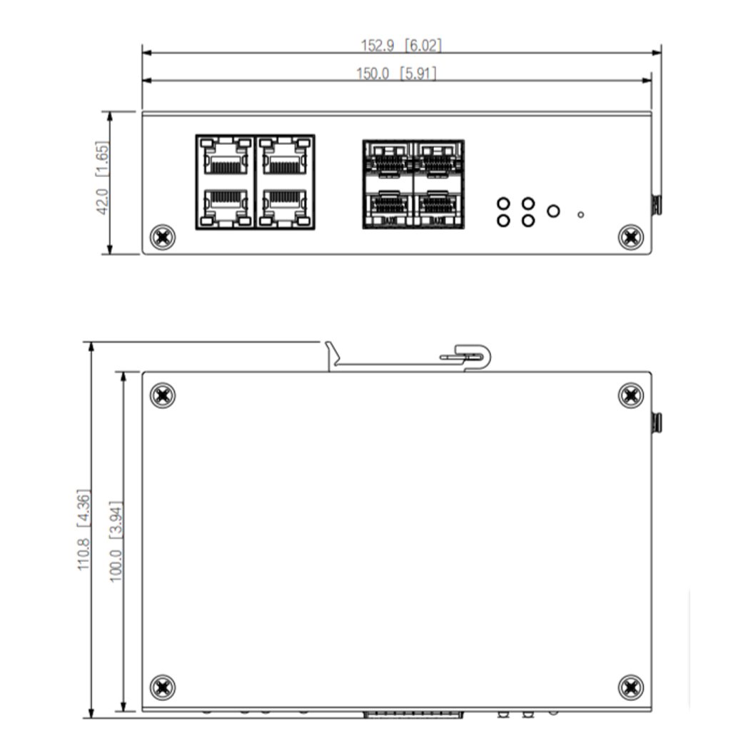 Switch Hardened PoE 4 puertos 10/100 +4SFP Gigabit 96W Gestionable Layer2 - Imagen 4