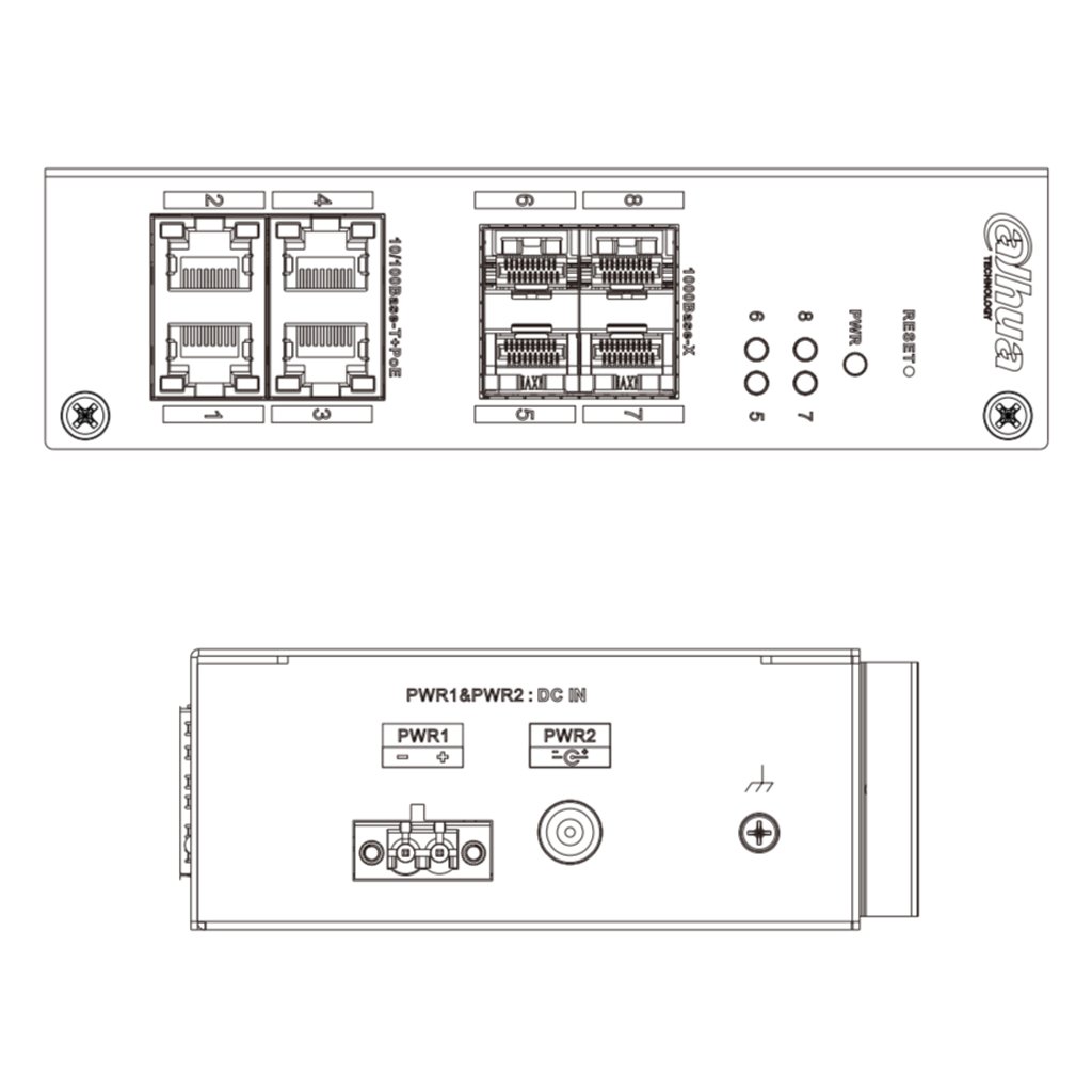 Switch Hardened PoE 4 puertos 10/100 +4SFP Gigabit 96W Gestionable Layer2 - Imagen 5