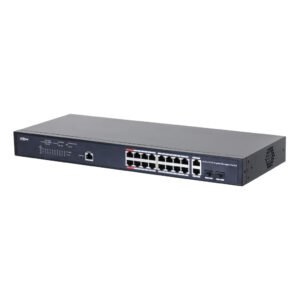 Dahua Switch PoE 2.0 16 puertos Gigabit + 2 Combo Gigabit RJ45/SFP Uplink 130W Gestionable Layer2