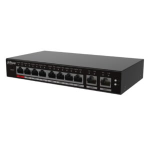 Dahua Switch PoE 2.0 8 puertos 10/100 + 2RJ45 Uplink Gigabit 96W Gestionable en Cloud Layer2
