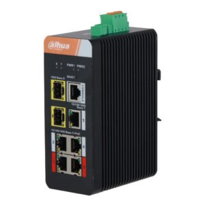 Dahua Switch PoE 2.0 Industrial 4 puertos Gigabit +3 Uplink Gigabit (2SFP+1RJ45) 120W Gestionable Layer2