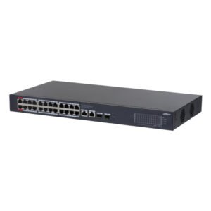 Dahua Switch PoE 24 puertos Gigabit + 2 Uplink Gigabit RJ45 + 2SFP Gigabit 240W Gestionable en Cloud Layer2