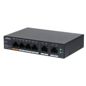 Dahua Switch PoE 4 puertos 10/100 + 2RJ45 Uplink Gigabit 60W Gestionable en Cloud Layer2