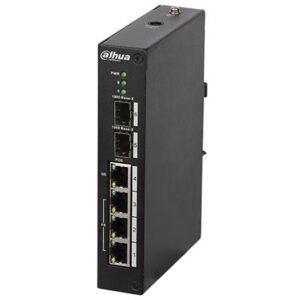 Dahua Switch Rango Temp Extendida PoE 3 puertos 10/100 + 1 puerto Gigabit + 2SFP 96W 802.3at Gestionable Layer2