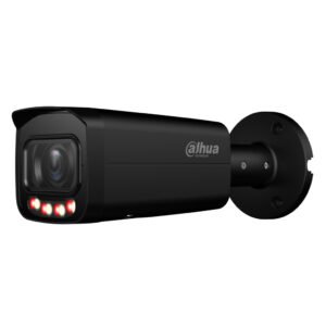 Dahua Tubular IP 4M H265 FULL COLOR WDR Iluminación Dual LED60m/IR60m 2.7-13.5mm IP67 PoE AUDIO MIC E/S AI. Color negro