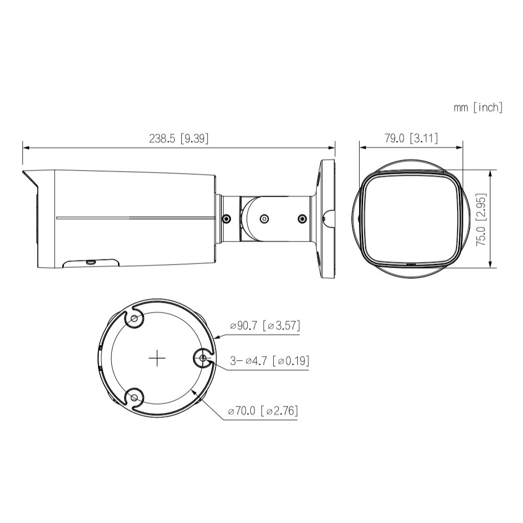 Tubular IP 6M H265 FULL COLOR WDR Iluminación Dual LED60m/IR60m 2.7-13.5mm IP67 PoE MIC AI - Imagen 2