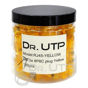 DrUTP Conector RJ45 CAT.5e Color Amarillo en Tarro de 100 unidades