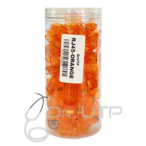DrUTP Conector RJ45 CAT.5e Color Naranja en Tarro de 100 unidades