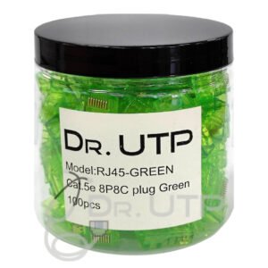 DrUTP Conector RJ45 CAT.5e Color Verde en Tarro de 100 unidades