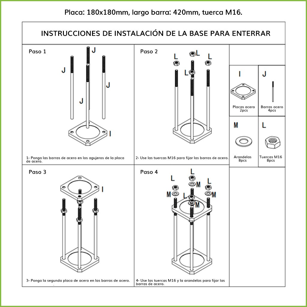 Báculo desmontable de 4,5m de altura en acero galvanizado de color gris con soporte para cámara y speed dome - Imagen 5