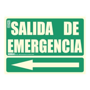 IMPLASER Señal Salida de Emergencia con flecha izquierda 21x29