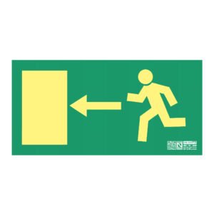 IMPLASER Señal salida izquierda Clase A 32x16cm
