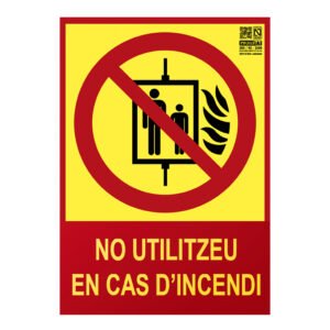 IMPLASER Senyal no utilitzeu en cas d'incendi en català Classe A 21x15cm