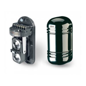 INIM Barrera de doble haz de 60 m Ajuste de haz horizontal y vertical Clasificación IP54 Tiempo de intervención programable