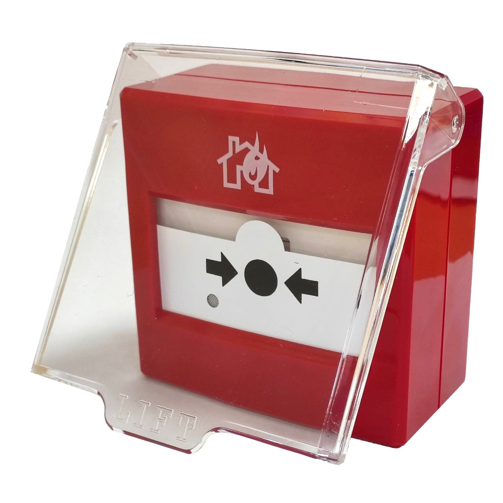 INIM Pulsador analógico rearmable con tapa