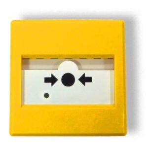 INIM Pulsador de Alarma manual para disparo de extinción automática. Color Amarillo