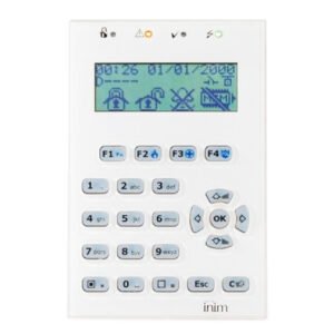 INIM Teclado LCD. 4 leds. 1 terminal I/O. Sensor de luminosidad. Para centrales PRIME. Color Blanco