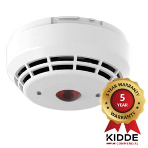 KIDDE COMMERCIAL Detector de humo óptico dual con sirena y flash analogico inteligente serie Excellence con aislador