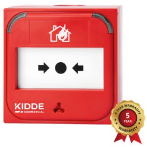 KIDDE COMMERCIAL Pulsador analogico inteligente con aislador. Serie Excellence. Incluye caja superficie. Color rojo