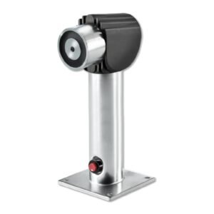 KIDDE COMMERCIAL Retenedor electromagnético de 400N para montaje en suelo/pared (soporte ajustable 325mm) con pulsador de desbloqueo