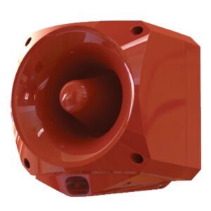 KILSEN Sirena con flash para montar en pared de exterior de alta potencia. IP66. Roja