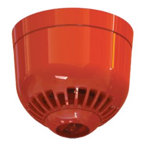 KILSEN Sirena de policarbonato para interior. Montaje en techo. Lámpara lanzadestellos rojo 85 a 97 dB