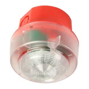 NOTIFIER Flash con base alta IP65 de color rojo EN54/23
