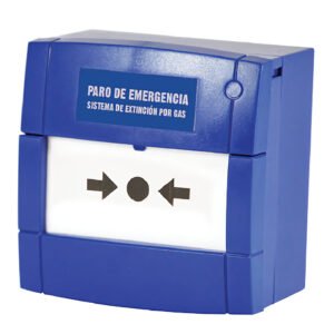 NOTIFIER Pulsador KAC Paro de Extinción EN-12094-3. Color Azul