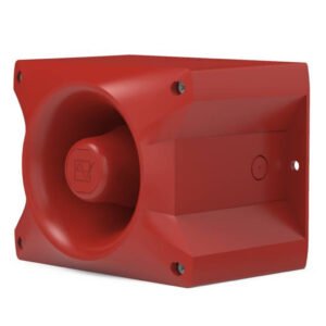 NOTIFIER Sirena roja con chasis con protección antigolpes