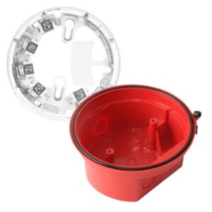 NOTIFIER Zócalo IP65 con base alta roja para dispositivos óptico-acústicos. Incl. B501AP