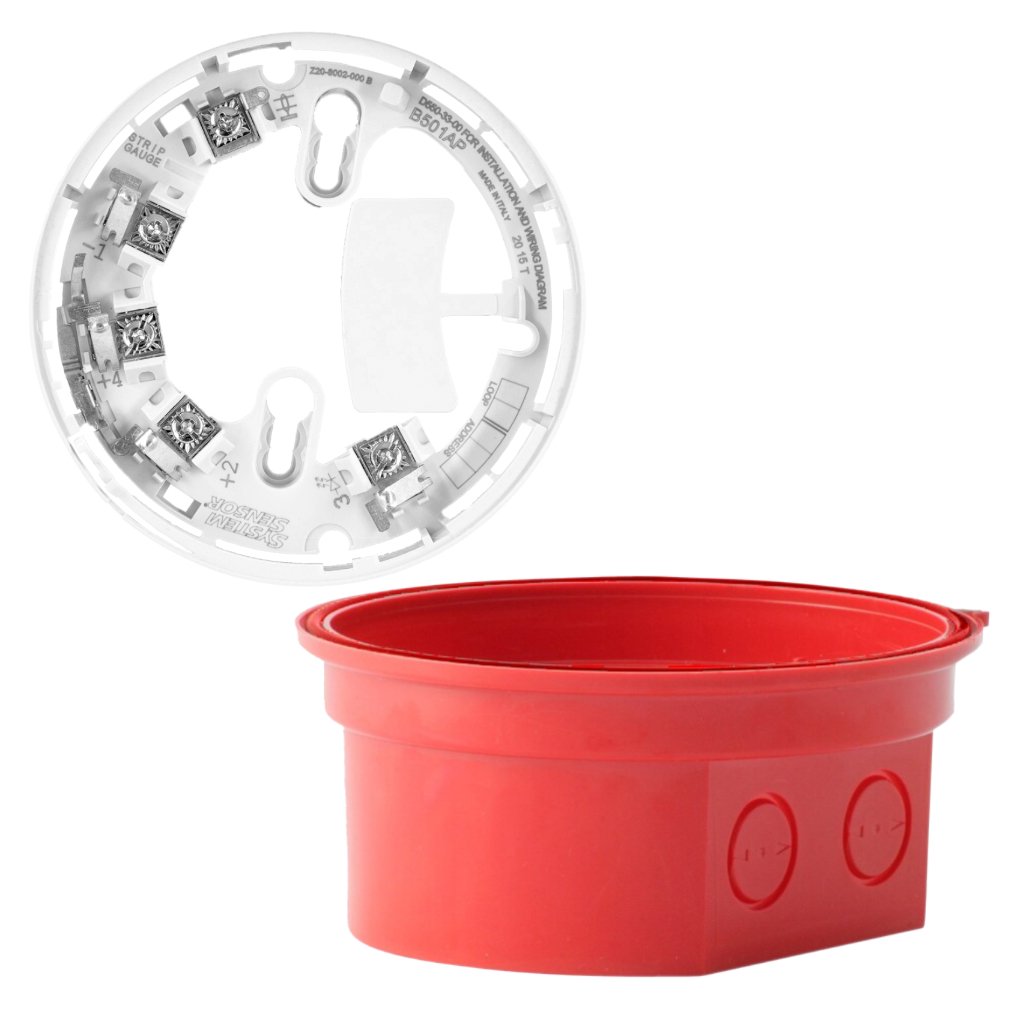 NOTIFIER Zócalo con base alta roja para dispositivos óptico-acústicos. Incl. B501AP