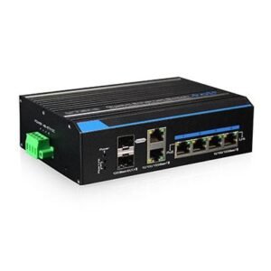 UTEPO Switch Industrial Hi-PoE 4 puertos Gigabit + 2 Uplink Combo Gigabit (2SFP+2RJ45) 120W Redundant 802.3af/at 6KV