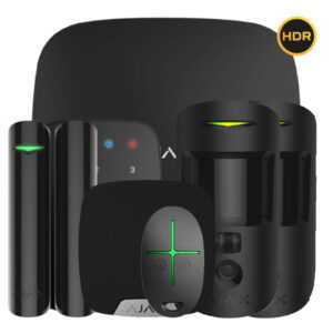 AjaxKit Ajax negro. Hub2 4G + 2MotionCam HDR PHOD + DoorProtect Plus + SpaceControl + KeyPad + HomeSiren