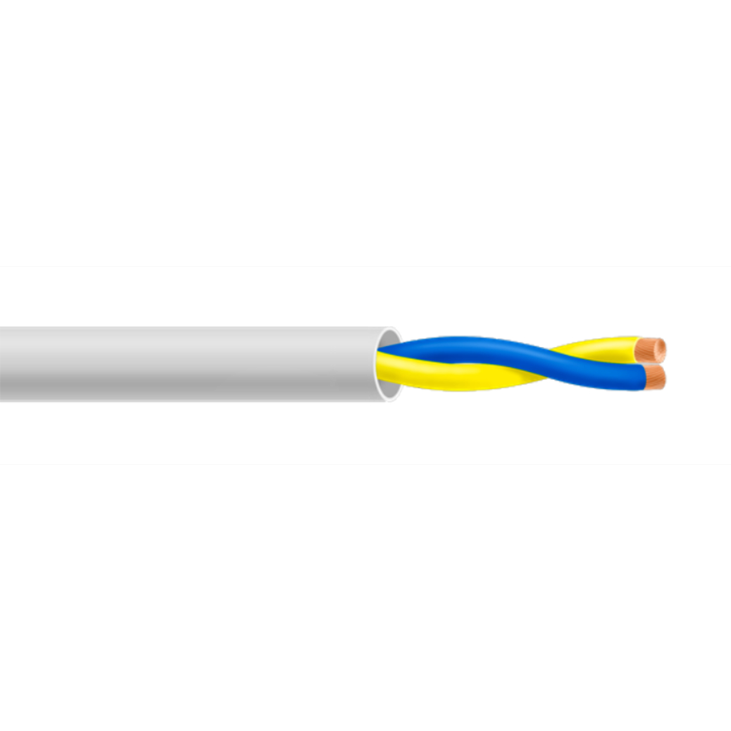 Cables ESLARollo 100m de cable manguera blanco flexible 2 hilos sin pantalla LSZH (2x0