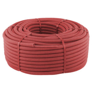 Cables ESLATubo corrugado 100m con Rollo 100m de cable manguera rojo flexible trenzado 2 hilos apantallado LSZH (2x1.5) CPR RF120