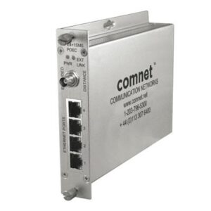 ComnetFour Channel Ethernet over Coax with IEEE 802.3af 15.4W Pass-Through PoE
