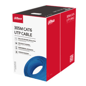 DahuaBobina 305mts Cable UTP CAT6 0.53mm Cobre sin Oxigeno CE CPR Eca. Cubierta LSZH Azul