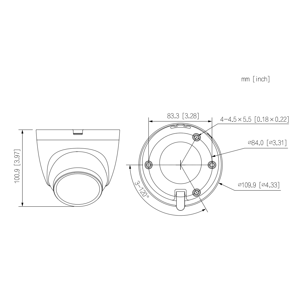 MiniDomo IP H265 4M DN WDR 3DNR Starlight IR30m 2.8mm IP67 PoE SD MIC AI Color negro - Imagen 3