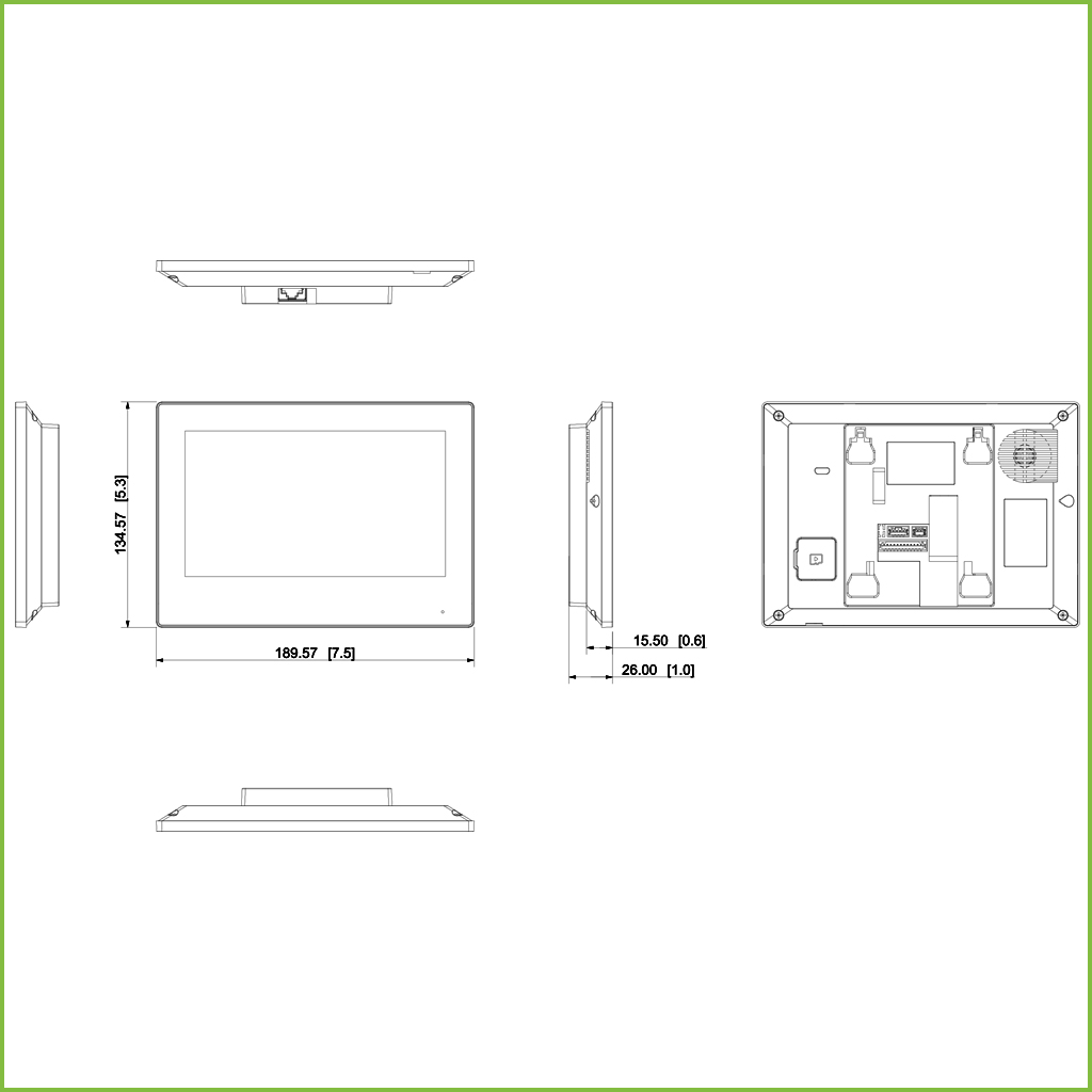 Monitor Android Interior 7" de Superficie para Videoportero IP WiFi Pantalla Táctil PoE SD 8E/1S Alarma Negro - Imagen 2
