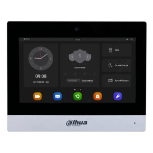 DahuaMonitor Interior 7" de Superficie para Videoportero IP WiFi PoE SD 6E 1S Alarma Negro con Cámara frontal