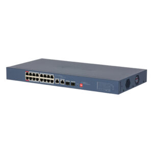 DahuaSwitch PoE 16 puertos 10/100 + 2 Combo Gigabit RJ45/SFP Uplink 135W Gestionable en Cloud Layer2